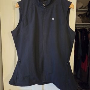 Under Armour Black Nylon Sleeveless Zip-Up Training Vest
